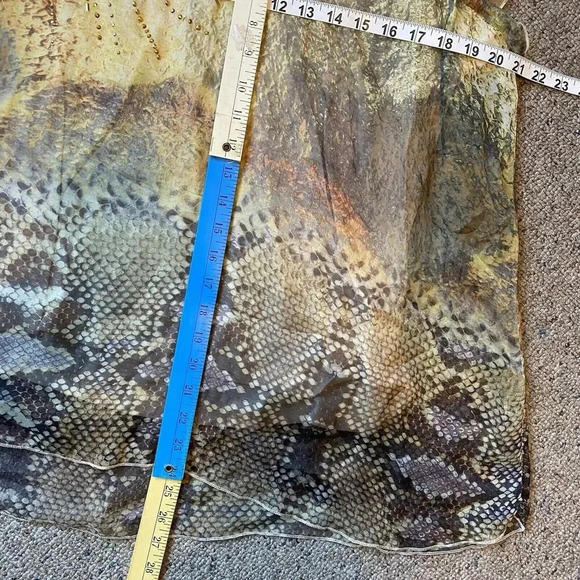 Apt 9 Gold Embellished Top Women's 1X Snakeskin Print Flutter Sleeve Fairy Boho - Picture 2 of 11